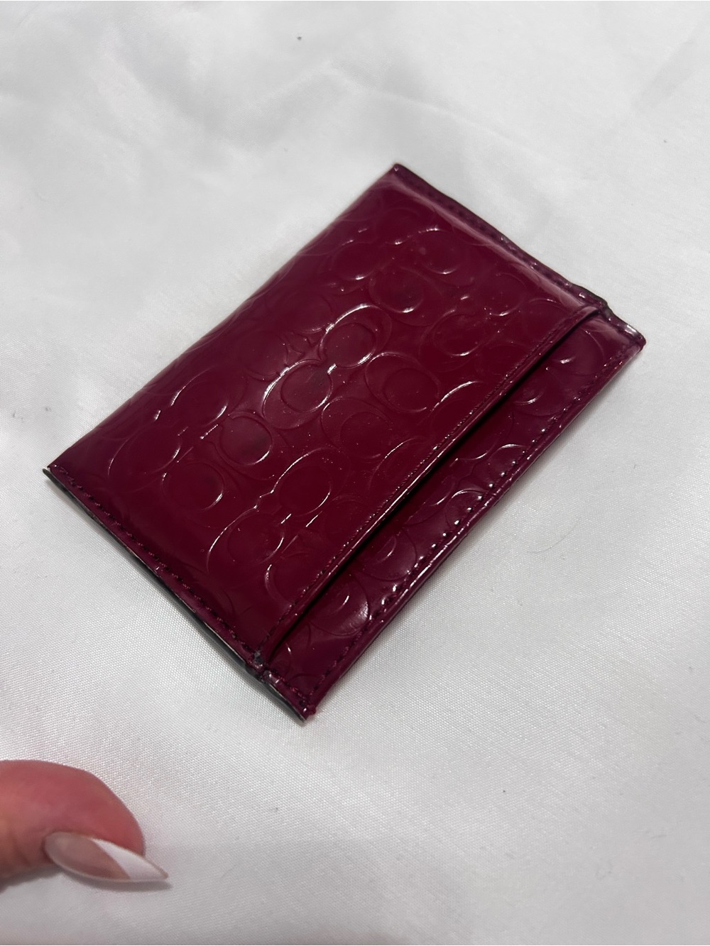 Slim Card Holder - Deep Burgundy Patent